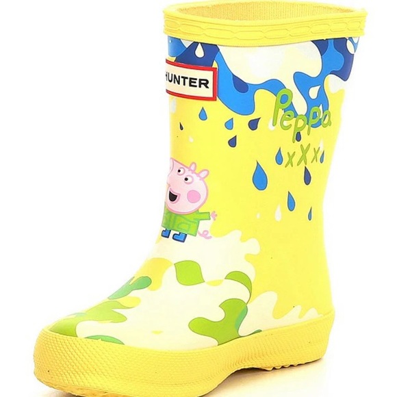 Hunter Peppa Pig Baby Rain Boots Yellow Size 5 NIB - Picture 2 of 9